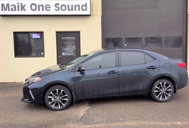 Toyota Corolla 2017 with professional window tint in North Bay